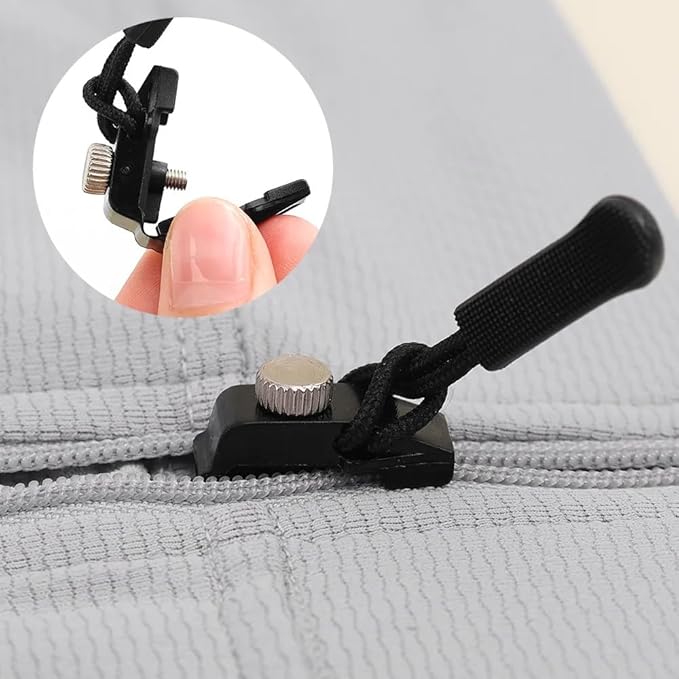 Portable Universal Detachable Zipper Slider for Bags, Coats, Clothes, Shoes & Boots with 3 Different Size (Small, Medium, Large) (Black)